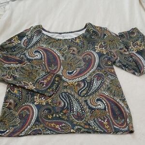 Croft & Barrow Multicolor Paisley Top
